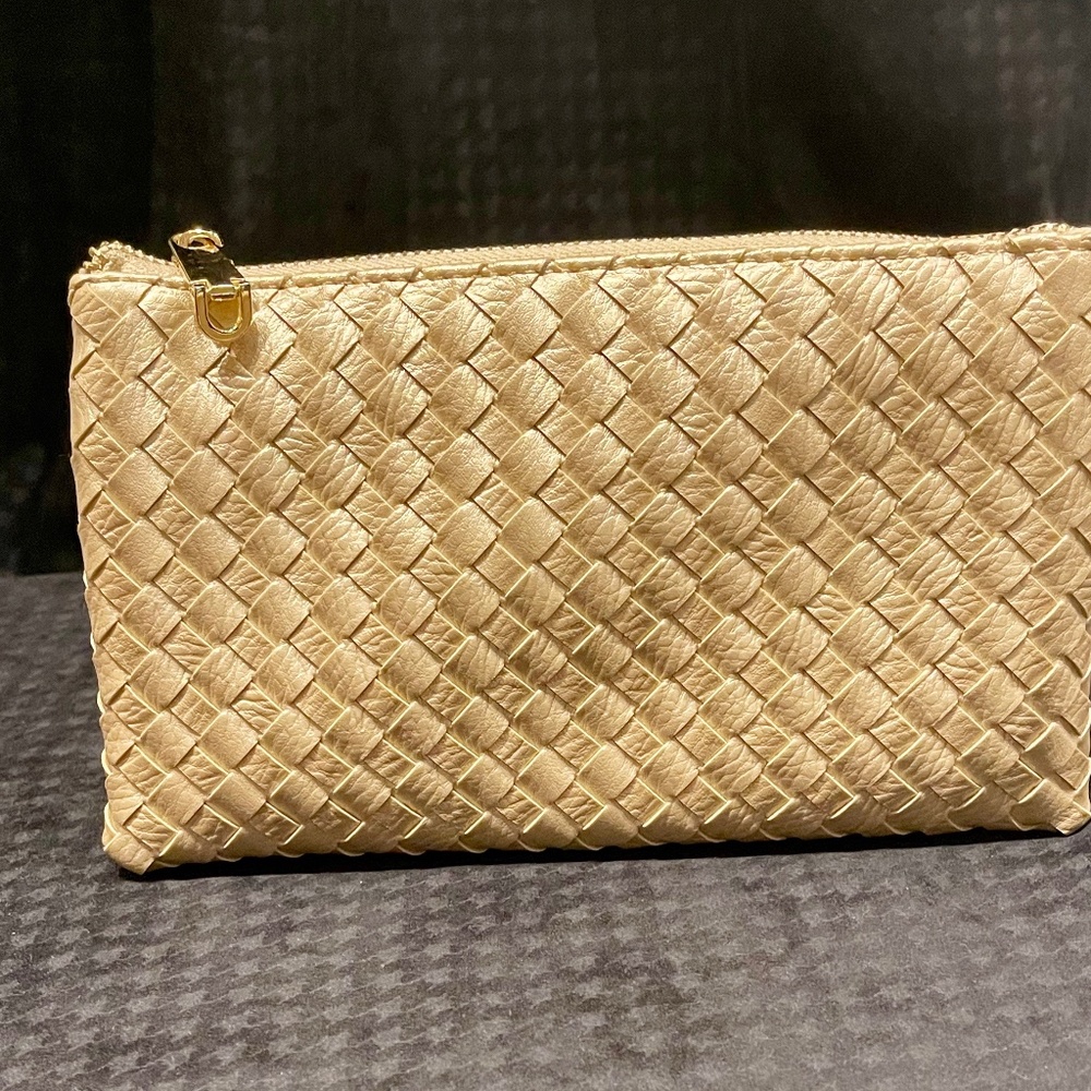 Gold Clutch/Crossbody/Wrist Strap Purse